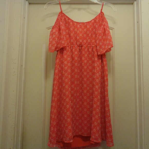 TANGERINE DREAM & WHITE OFF SHOULDER MINI DRESS M - Picture 5 of 9